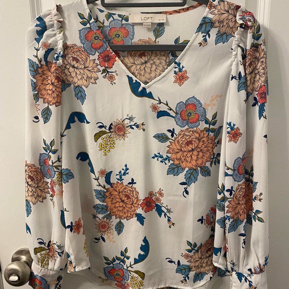 Loft Long Sleeve Printed Blouse